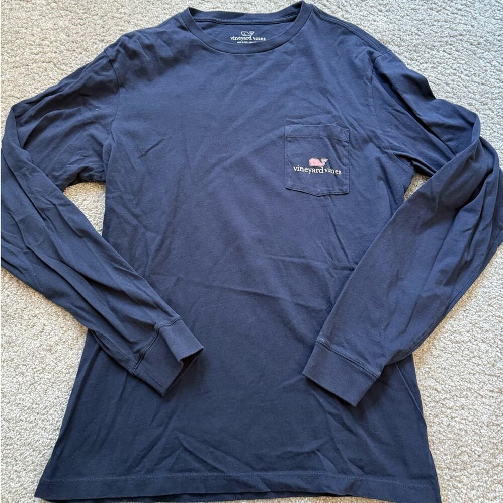 Vineyard Vines Men's Navy Long Sleeve Tee